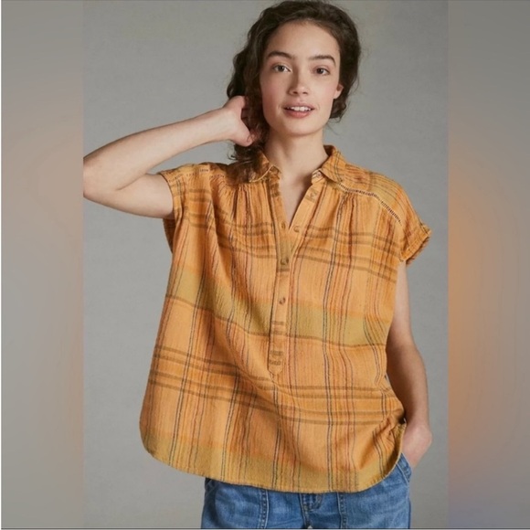 Anthropologie Pilcro Oversized Plaid top - Picture 1 of 13